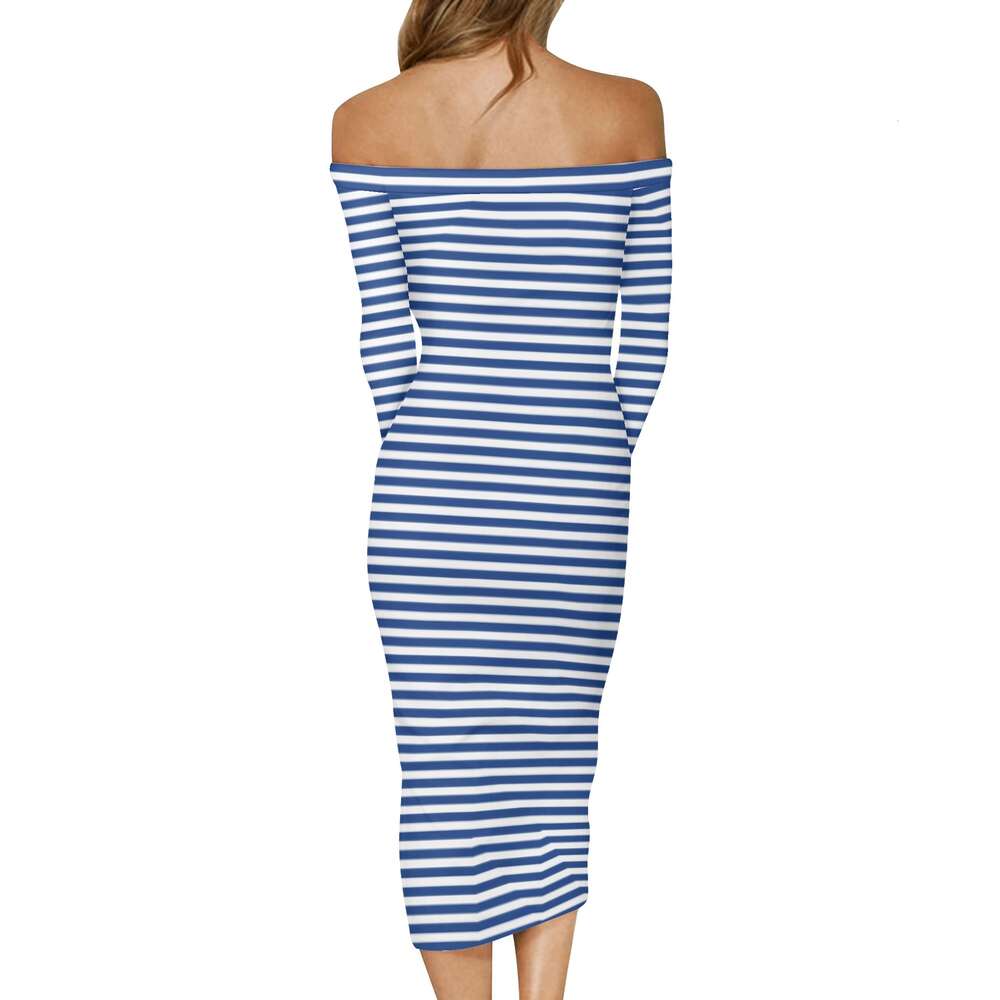 Women's Long Sleeve Off The Shoulder Lady Dress dongdumaoyi P1552851652