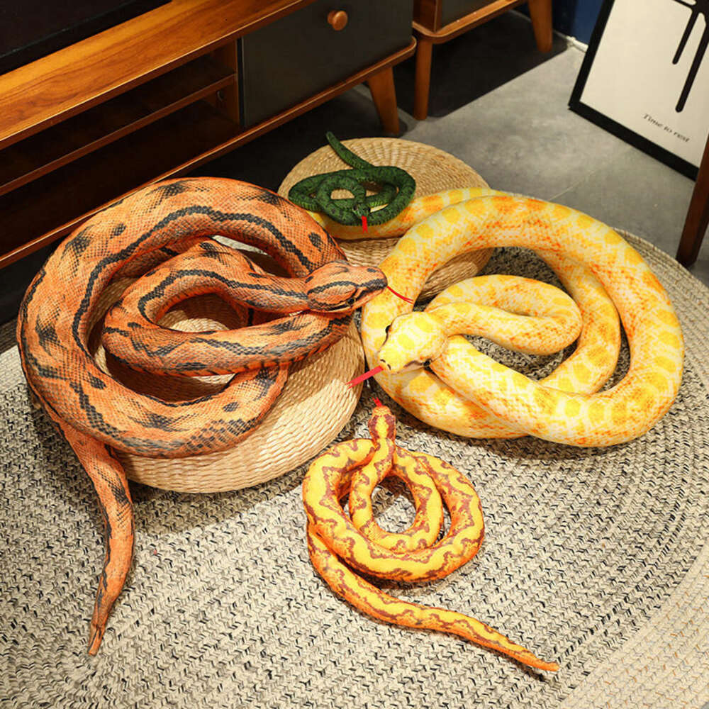 New Simulated Long Snakes Plush Toy Giant Lifelike Python Stuffed Snake Plushie Children Boys Funny Birthday Gift Home Decora