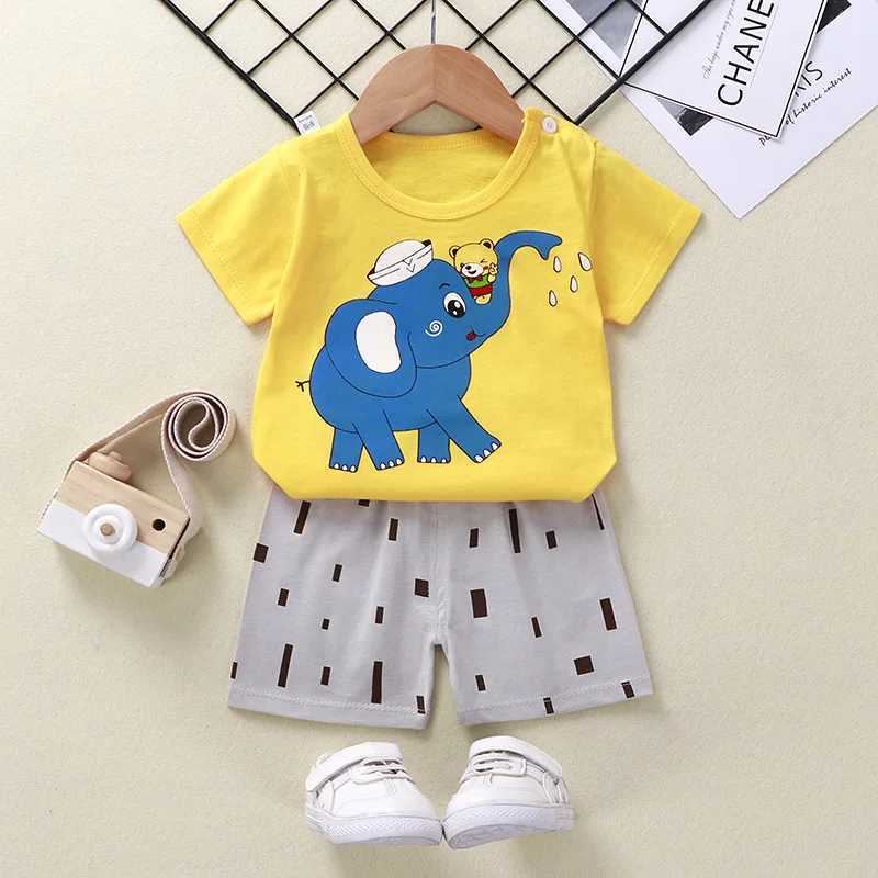 Clothing Sets Designer Boys Clothing Shark T-shirt Clothing Set 2-piece Baby Summer Clothing Preschool Boys and Girls Clothing WX