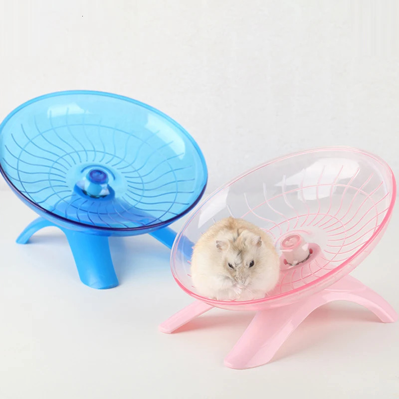 1 PCS Random Color Pet Hamster Flying Saucer Exercise Squirrel Wheel Hamster Mouse Running Disc Rat Toy Small Animal Accessories 240516