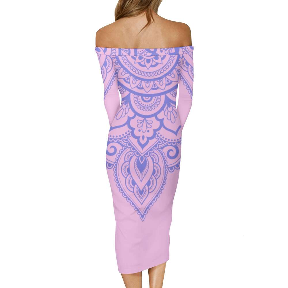 Women's Long Sleeve Off The Shoulder Lady Dress dongdumaoyi P1551951652