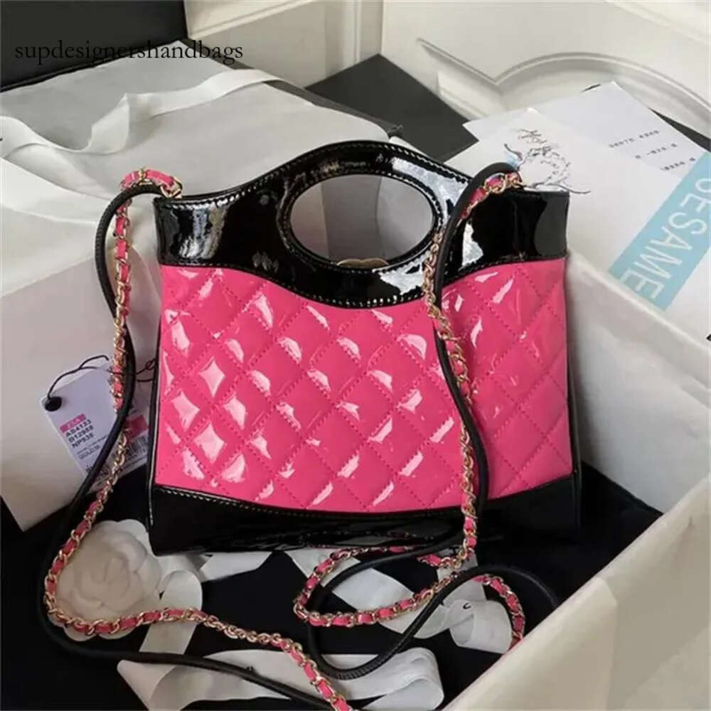 10A Retro Mirror Quality Designers 31 Mini Shopping Chain bag Patent leather Shoulder Bag With BOX C108