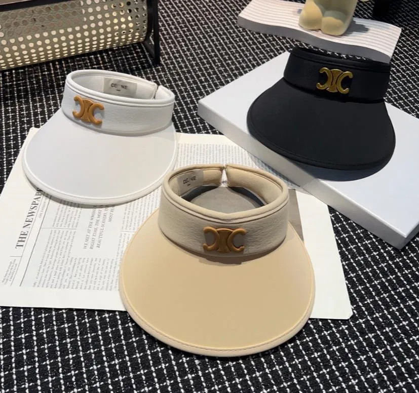 Luxury Summer Visors Women Fashion Beach Women's Empty Top Hat Cap Designer Adjustable Caps Street Sun Protect Hats G245164BF