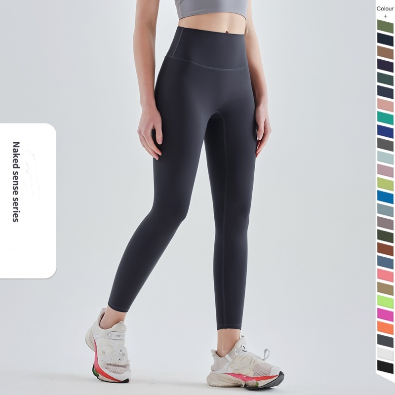 lm Women's Traceless High Waist and Hip Lifting Sports Fitness Pants Yoga clothing No awkward lineNaked yoga pants