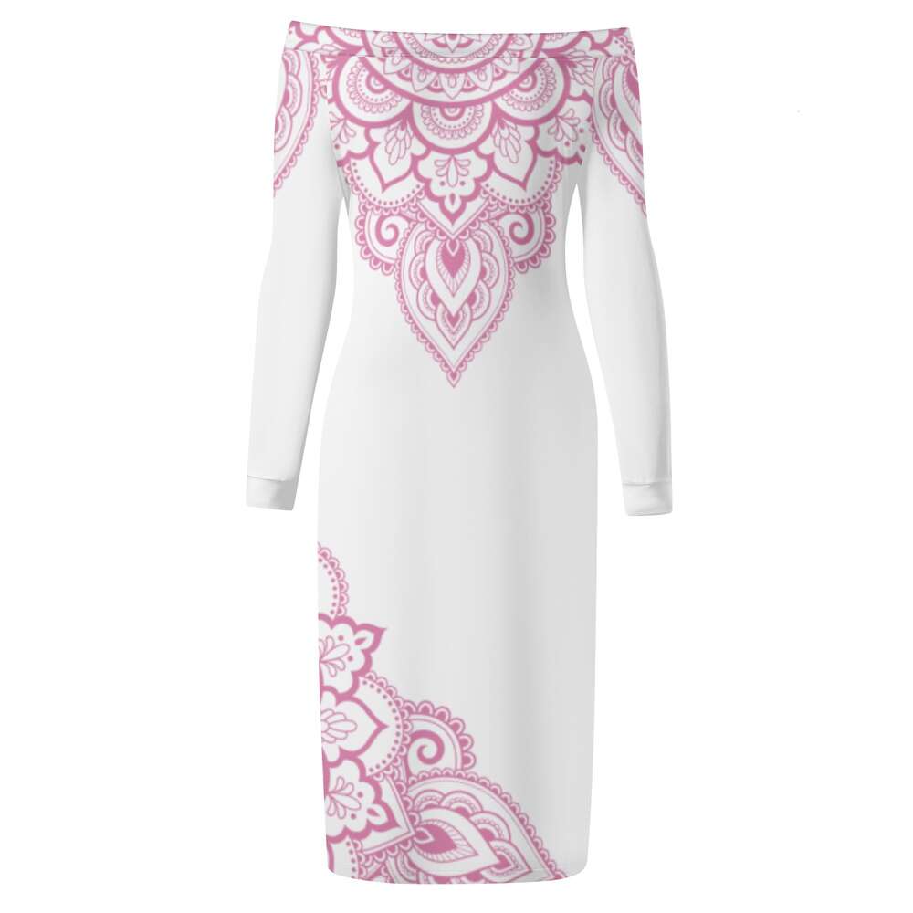 Women's Long Sleeve Off The Shoulder Lady Dress dongdumaoyi P1551051652