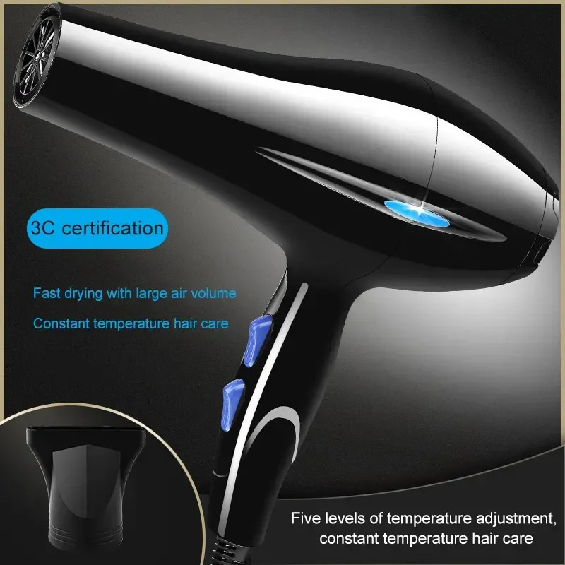 Professional negative ion hair dryer quick drying and cold air with concentrated air nozzle suitable for home use 240516