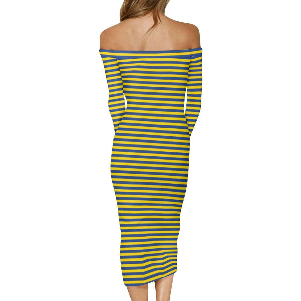 Women's Long Sleeve Off The Shoulder Lady Dress dongdumaoyi P1552951652