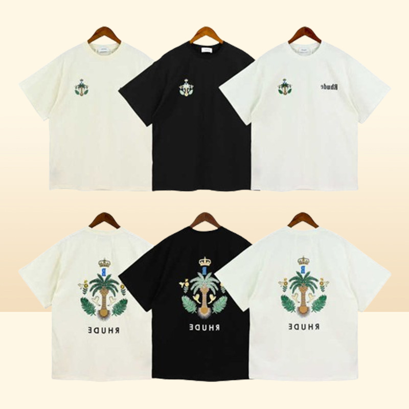 Casual Short Sleeve Fashion Loose Men Women Coconut Tree Printing Cotton t Shirt High Quality Top Tee