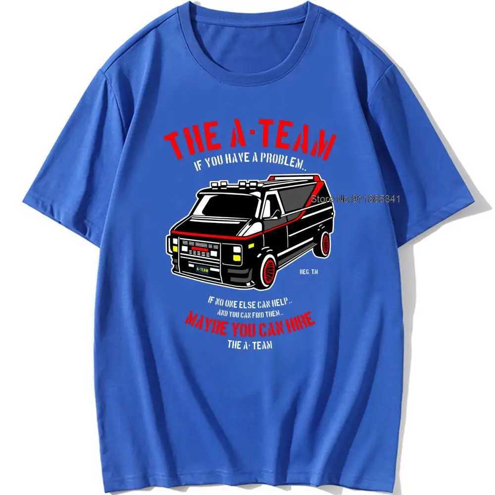 Men's T-Shirts THE New A-TEAM T-SHIRT Mens Van Funny 80s TV Program Show Cotton Mr-T Unisex Oversized 100% Cotton Top T240515