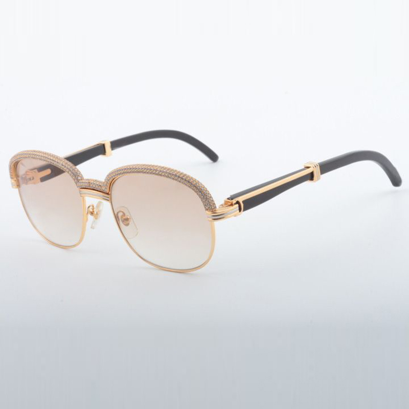 19 Best-selling High-quality Diamond Sunglasses, Fashionable High-end Atmosphere Upper Natural Horned Mirror Lens Sunglasses 1116728-A