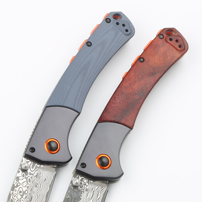 High End 15080 Folder Knife VG10 Damascus Steel Blade G10/Wood Handle EDC Pocket Knives With Retail Box