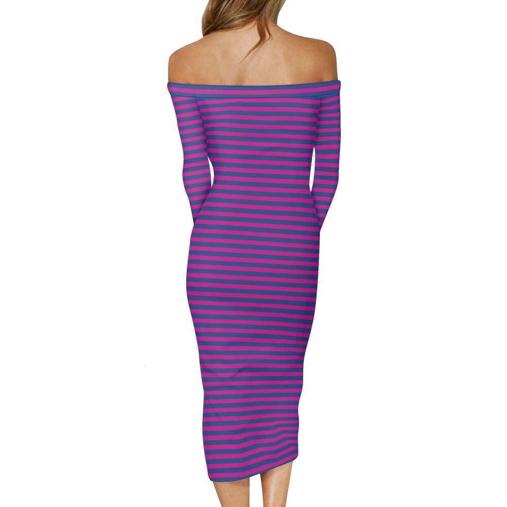 Women's Long Sleeve Off The Shoulder Lady Dress dongdumaoyi P1553051652