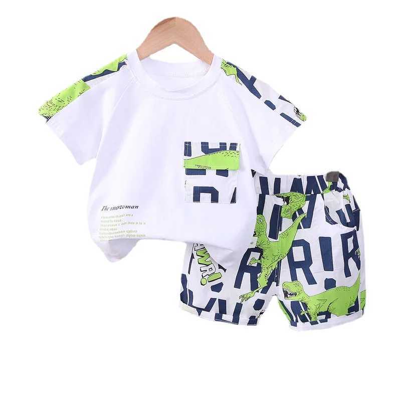 Clothing Sets New Summer Baby Boy Kids Clothes Letters Children Clothing Suit Tops Short-sleeve T-shirt Pants 2pcs/set Sport Infant Clothing H241214