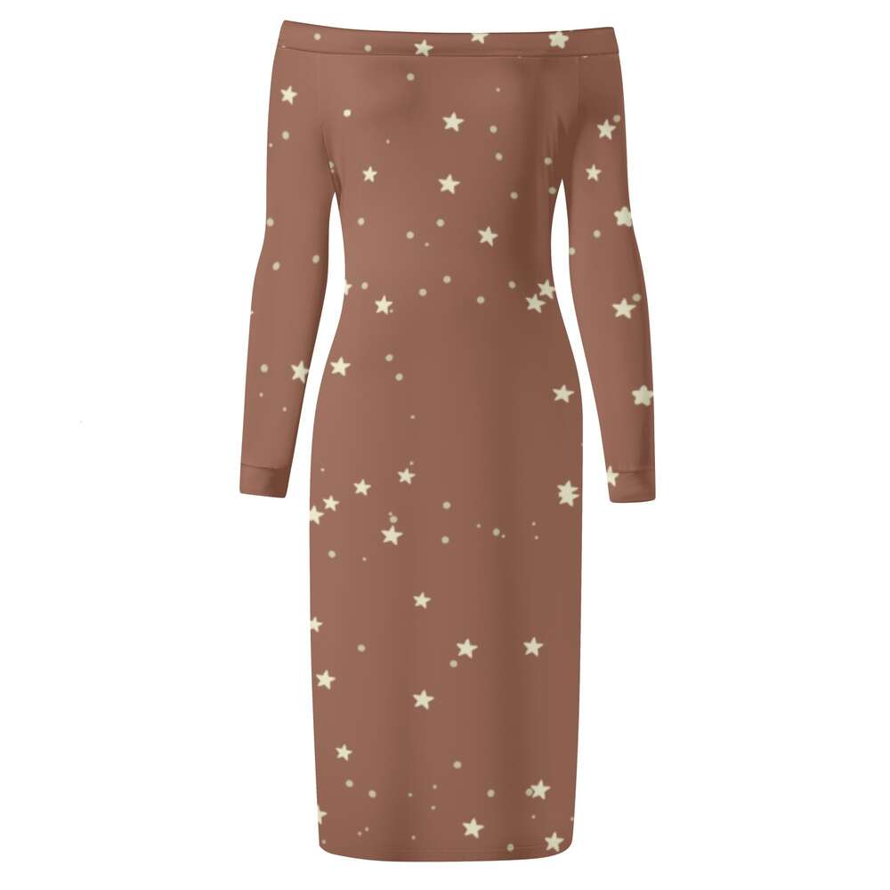 Women's Long Sleeve Off The Shoulder Lady Dress dongdumaoyi P1561351652