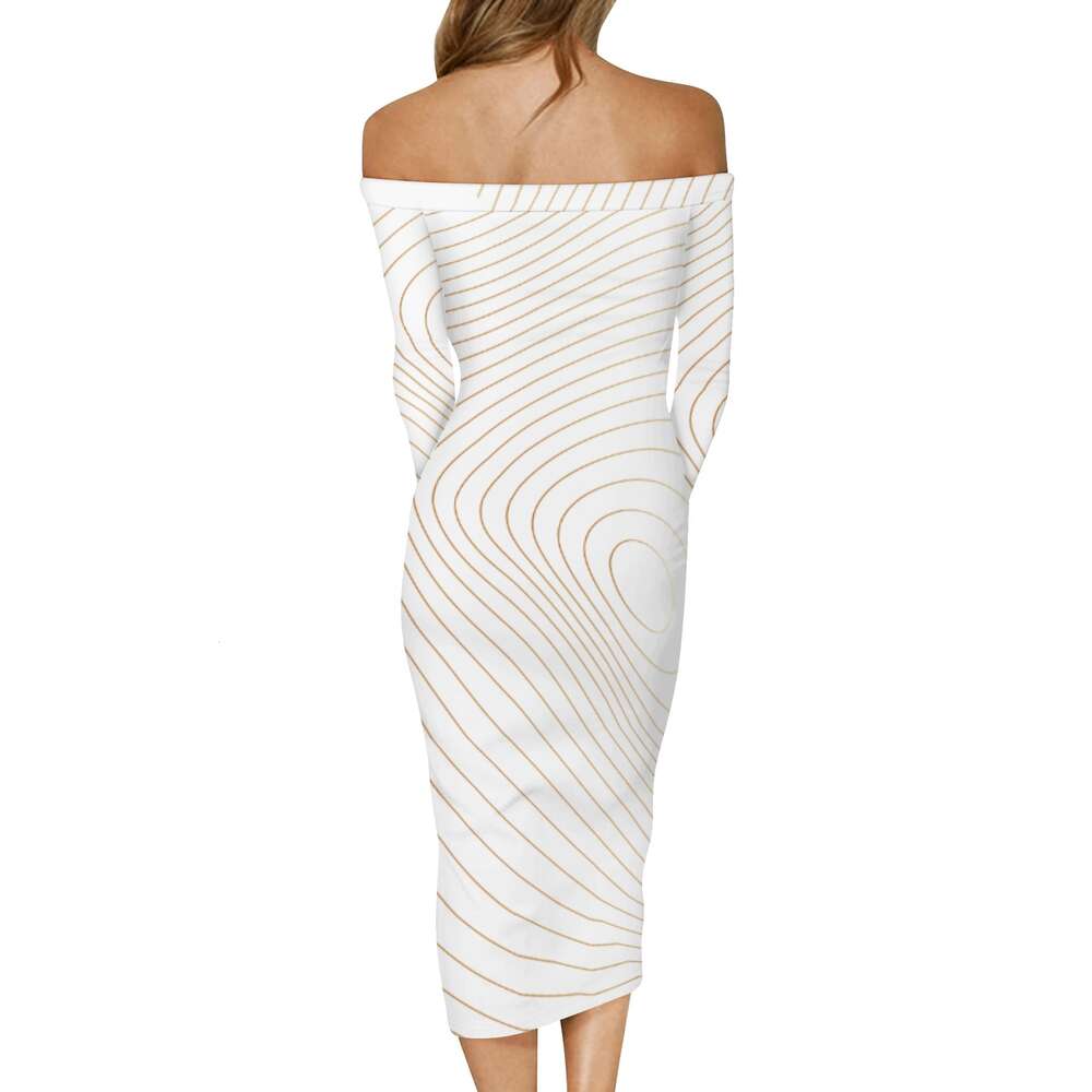 Women's Long Sleeve Off The Shoulder Lady Dress dongdumaoyi P1562251652