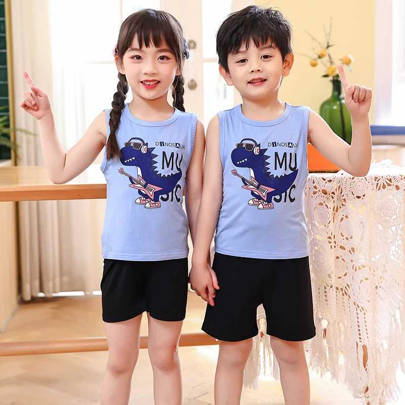 Clothing Sets Childrens summer set thin boy summer set handmade baby shorts childrens clothing womens breathable childrens home clothing 1 WX