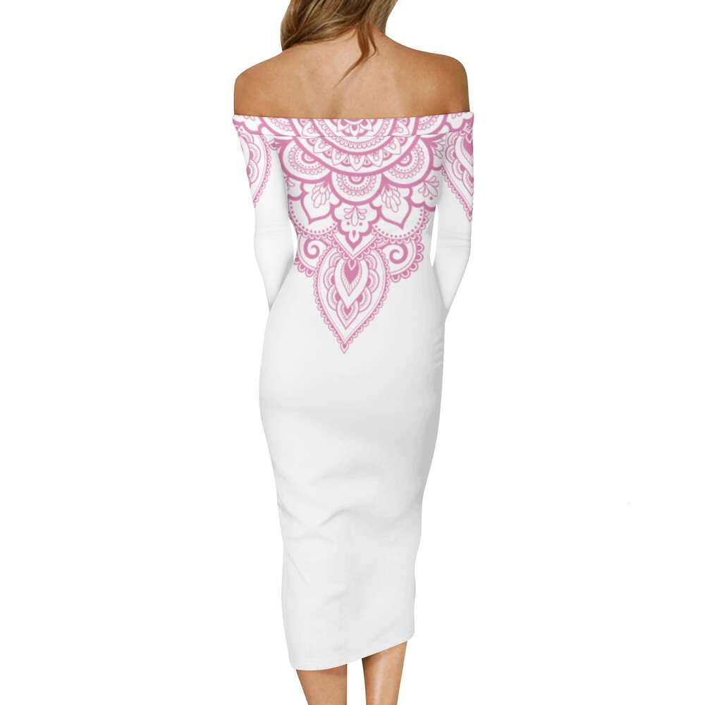 Women's Long Sleeve Off The Shoulder Lady Dress dongdumaoyi P1551051652