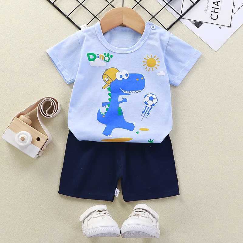 Clothing Sets Designer Boys Clothing Shark T-shirt Clothing Set 2-piece Baby Summer Clothing Preschool Boys and Girls Clothing WX