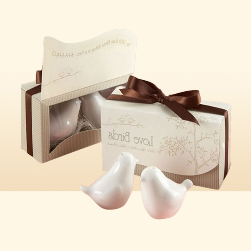 WholeNice 100sets200pcs Popular Wedding Favor Love Birds Salt And Pepper Shaker Party Favors For Party Gift19441126