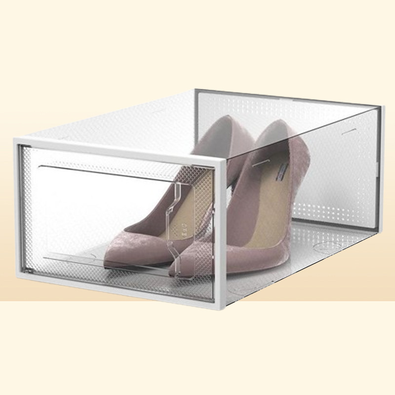Storage Boxes Bins Shoe Clear Plastic Stackable Organizer For Closet Foldable Shoes Containers Holders Drop Delivery Home Garden H1678990