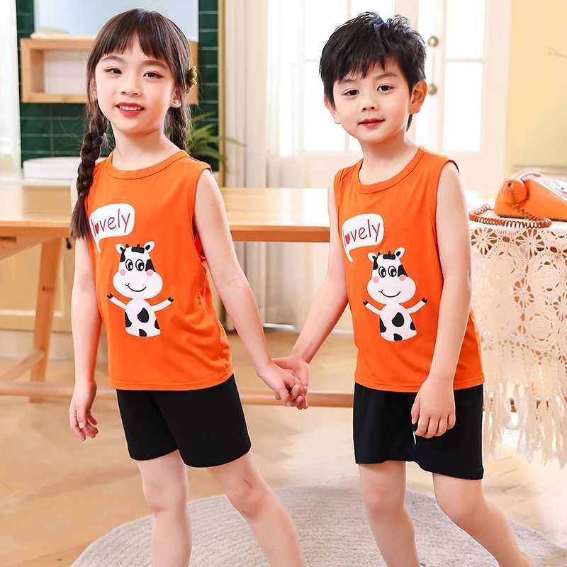 Clothing Sets Childrens summer set thin boy summer set handmade baby shorts childrens clothing womens breathable childrens home clothing 1 WX