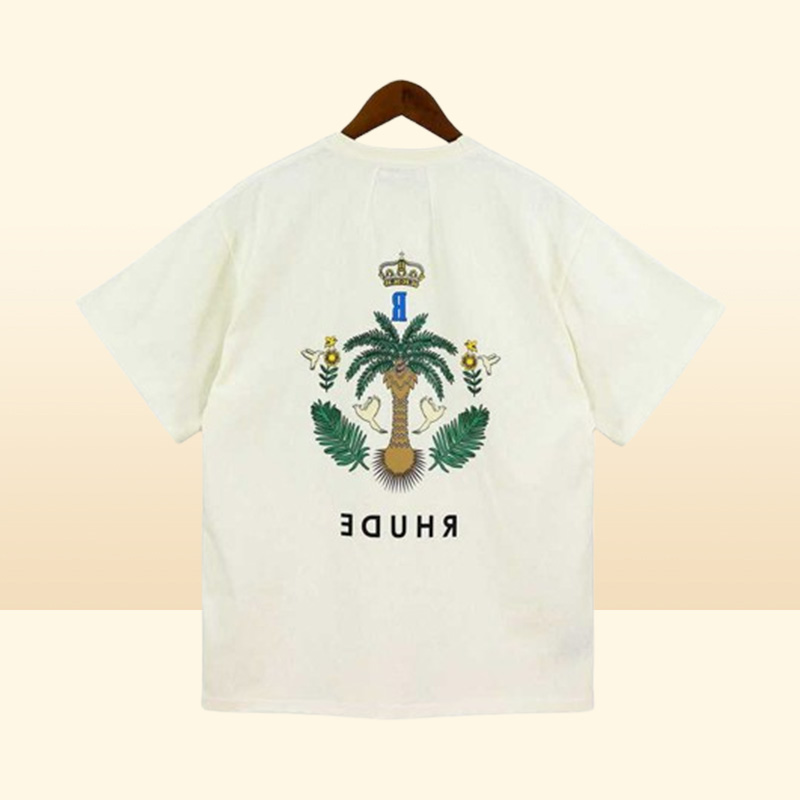 Casual Short Sleeve Fashion Loose Men Women Coconut Tree Printing Cotton t Shirt High Quality Top Tee