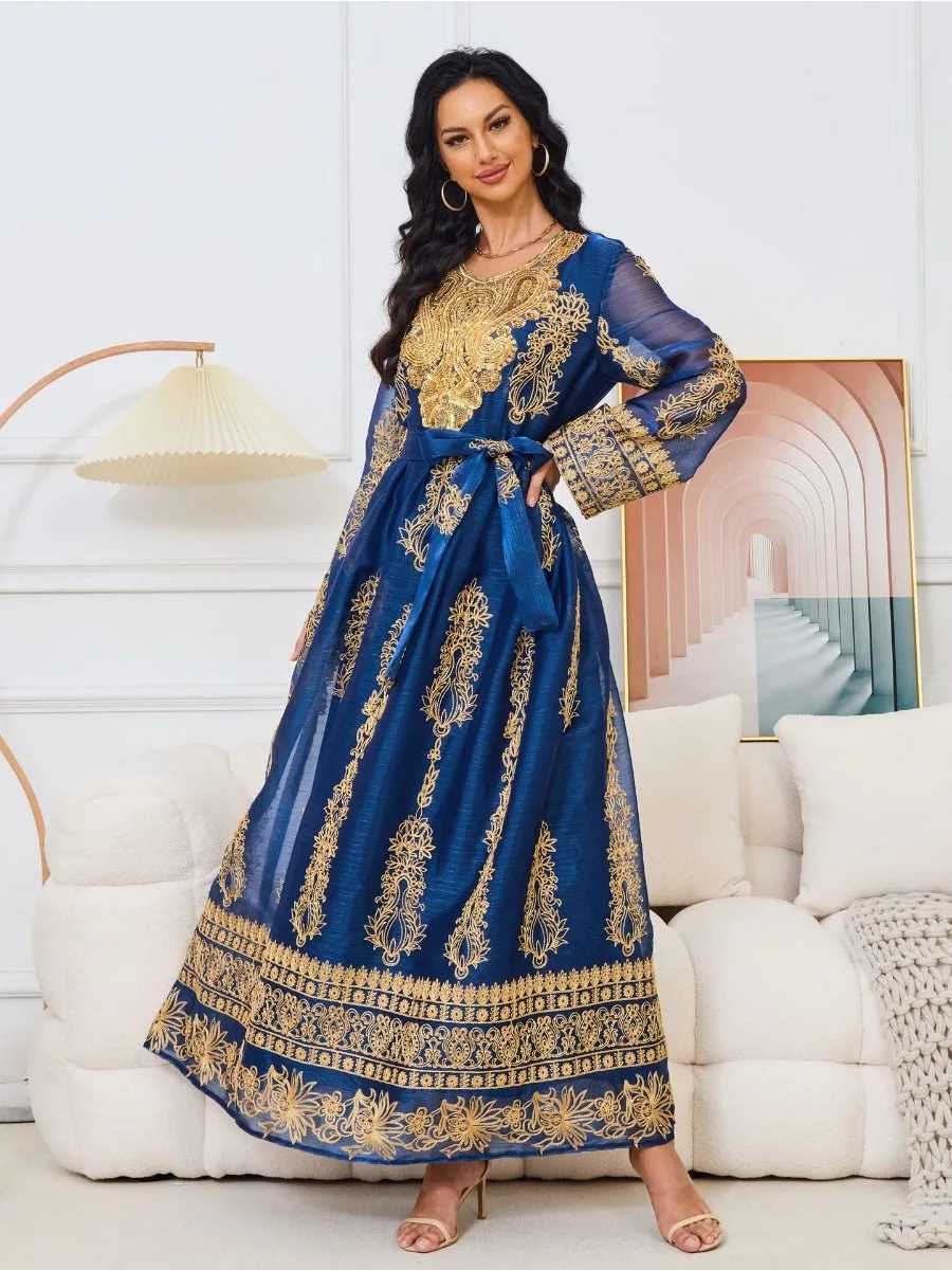 Ethnic Clothing Eid Embroidery Arab Muslim Party Dress for Women Abaya Jalabiya Long Dresses Morocco Kaftan Vestidos Dubai Ramadan Gown Robe