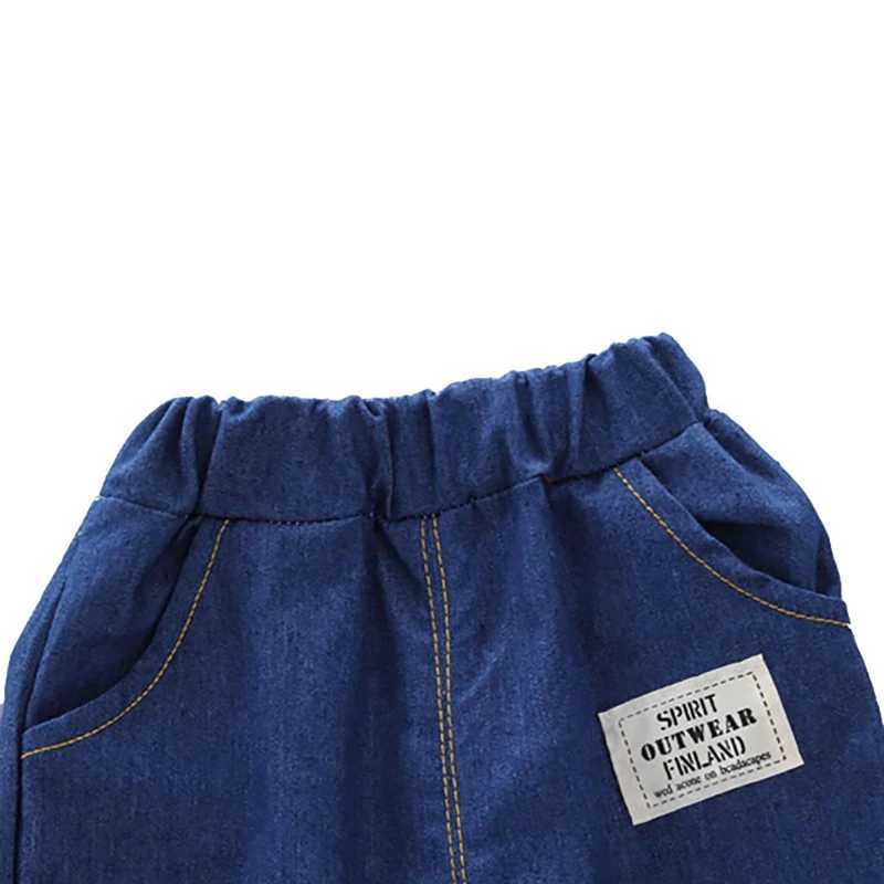 Clothing Sets 2PCS Childrens Clothing Boys 1-4Y Crown Printed Shirt+Jeans Short Summer Cotton Soft Childrens Set Preschool Leisure Outdoor Fashion Set