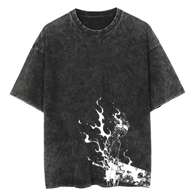 Retro anime graphic mens T-shirt womens comfortable soft cotton T-shirt top summer casual oversized T-shirt Harajuku street clothing 240510