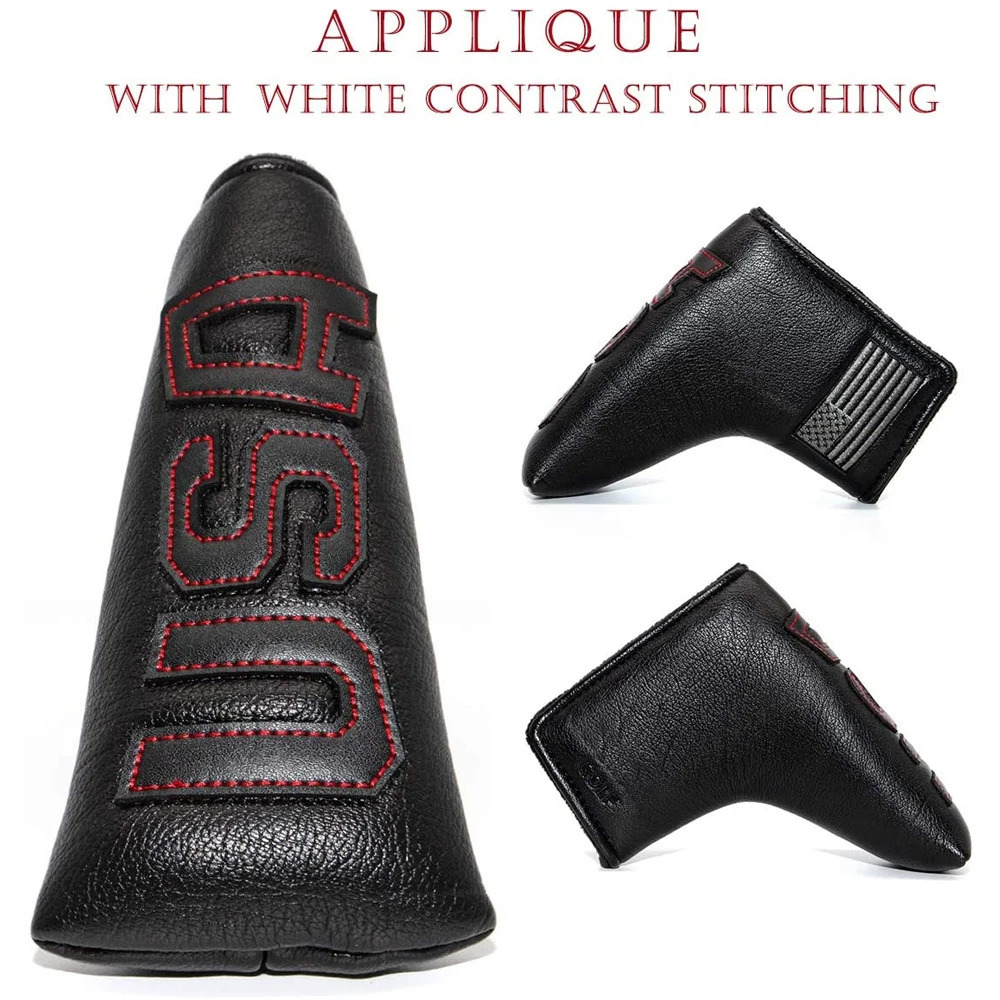 GLOOF golf Black Putter Headcover Covers Cover Putters Magnetic USA Flag Blade Putter Headcovers with Magnet 240516