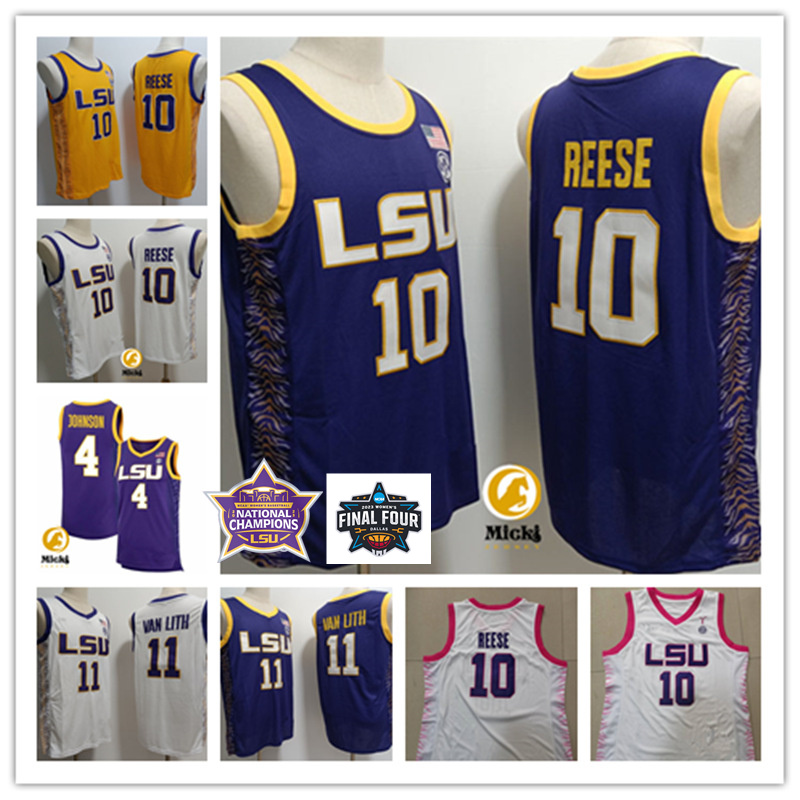 Angel Reese Flau'jae Johnson Womens Basketball National Champions Jerseys Mens Stitched 11 Hailey Van Lith 2023 Final Four Jerseys