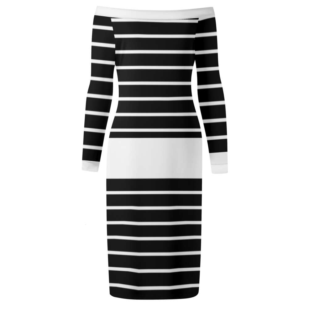 Women's Long Sleeve Off The Shoulder Lady Dress dongdumaoyi P1552551652
