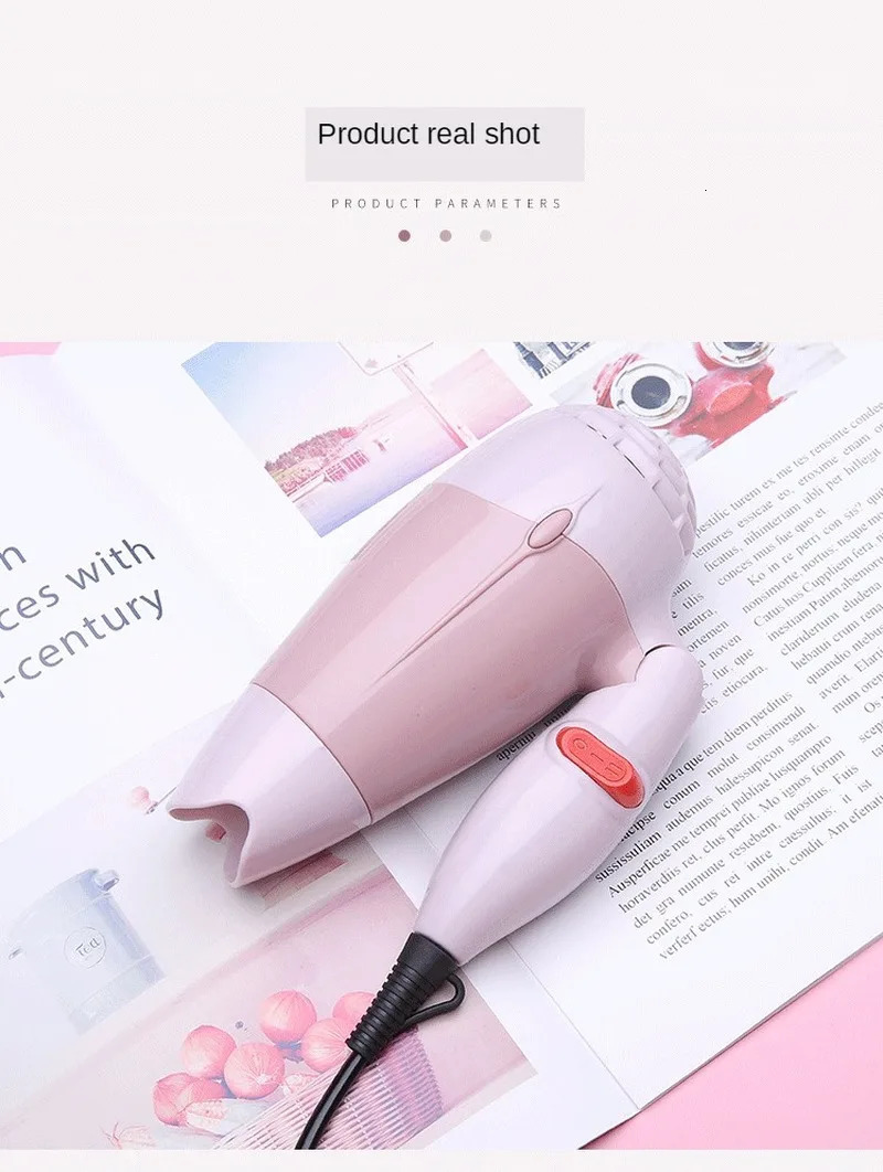 Hair dryer mini portable foldable handle compact 1000W hair dryer air low noise student dormitory outdoor travel 240516