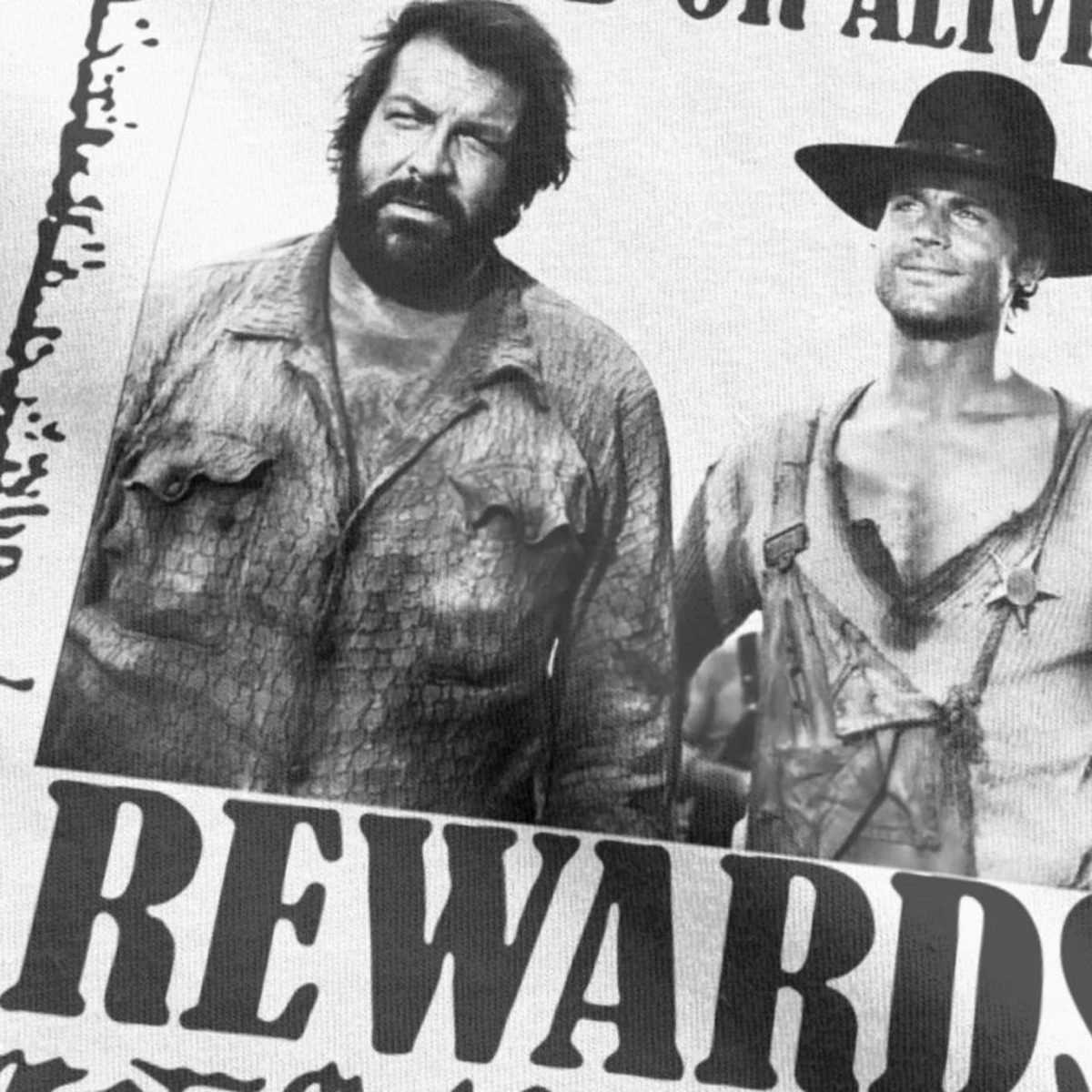 Men's T-Shirts Bud Spencer Terence Hill Wanted Lo Chimavano Epic Movie T Shirt Men Graphic Vintage T Shirt Premium Cotton Tshirts T240515