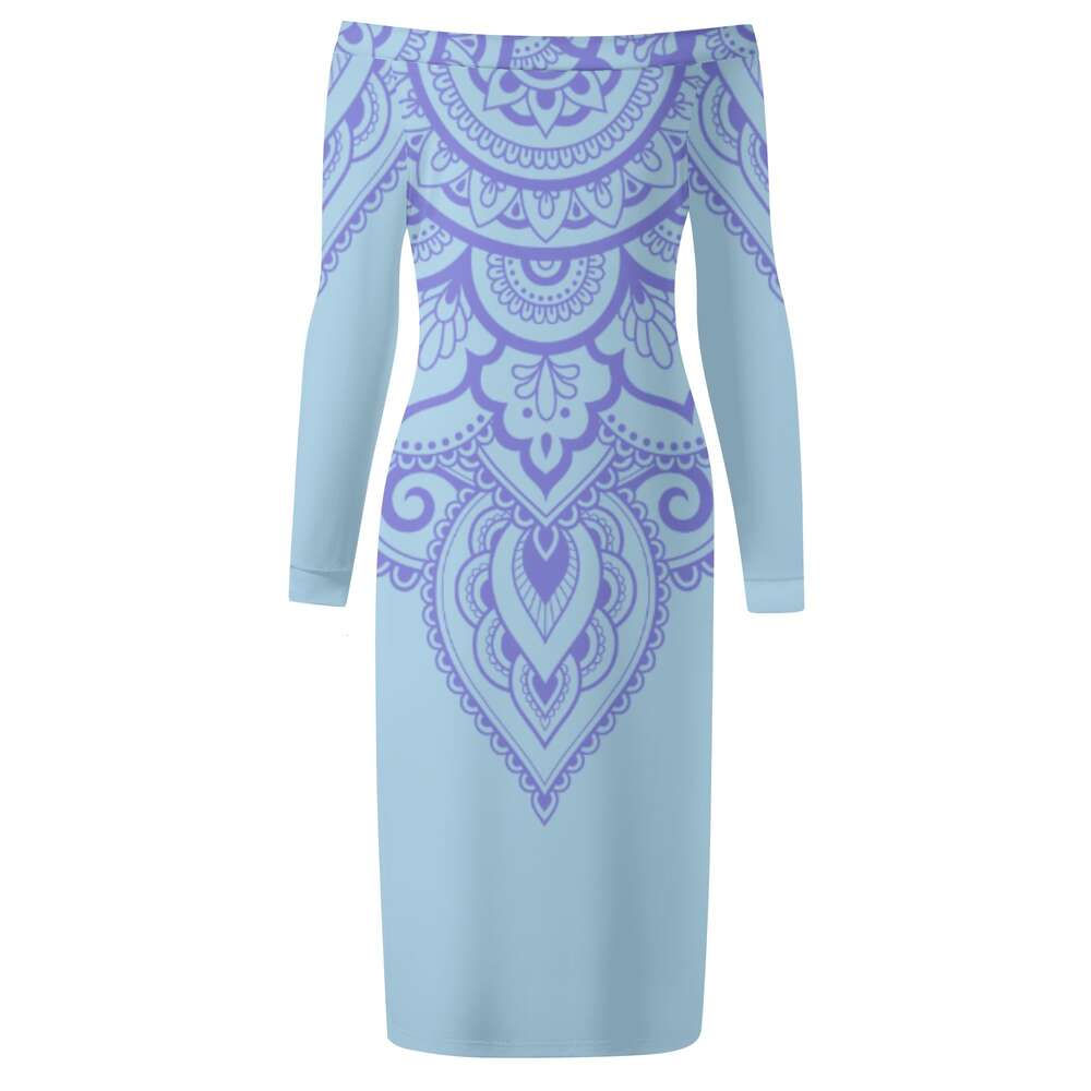 Women's Long Sleeve Off The Shoulder Lady Dress dongdumaoyi P1552051652
