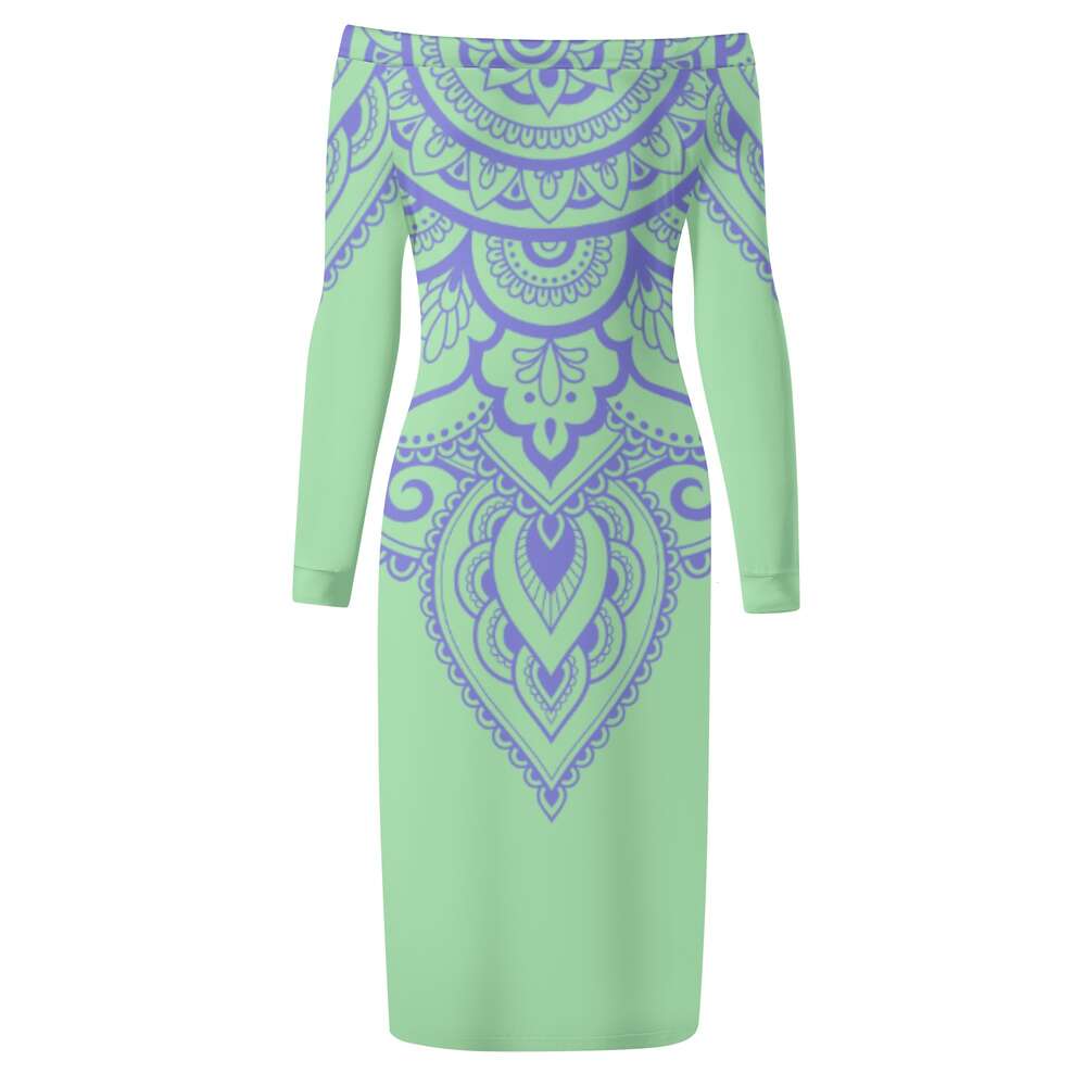 Women's Long Sleeve Off The Shoulder Lady Dress dongdumaoyi P1552151652