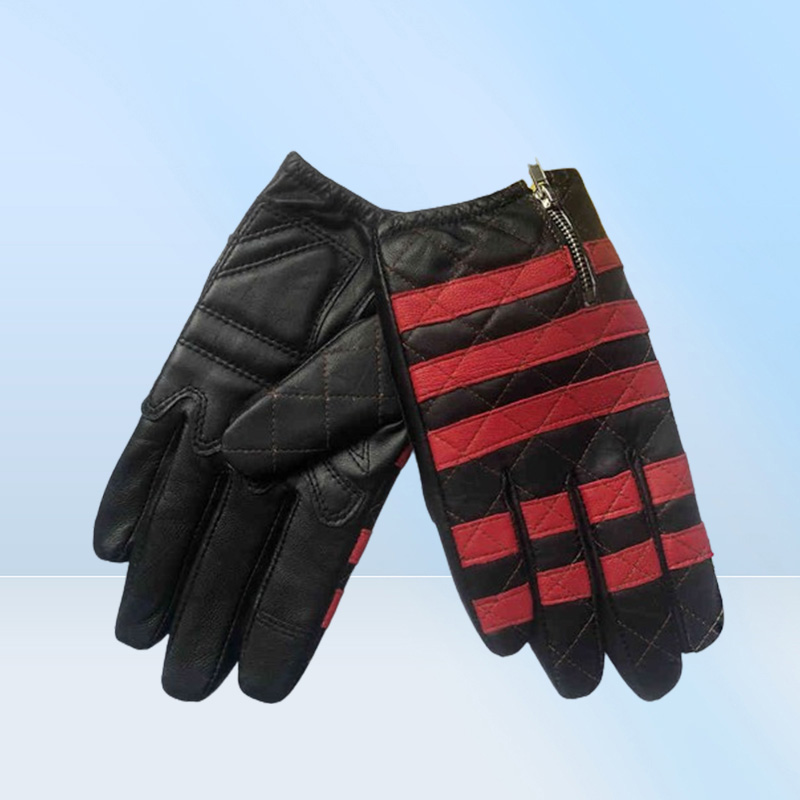 Genuine Leather Prisoner Motorcycle Gloves Men039s Cycling Winter Ridding Mitten S2144