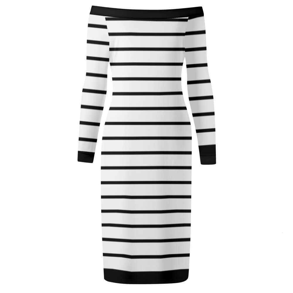 Women's Long Sleeve Off The Shoulder Lady Dress dongdumaoyi P1552351652