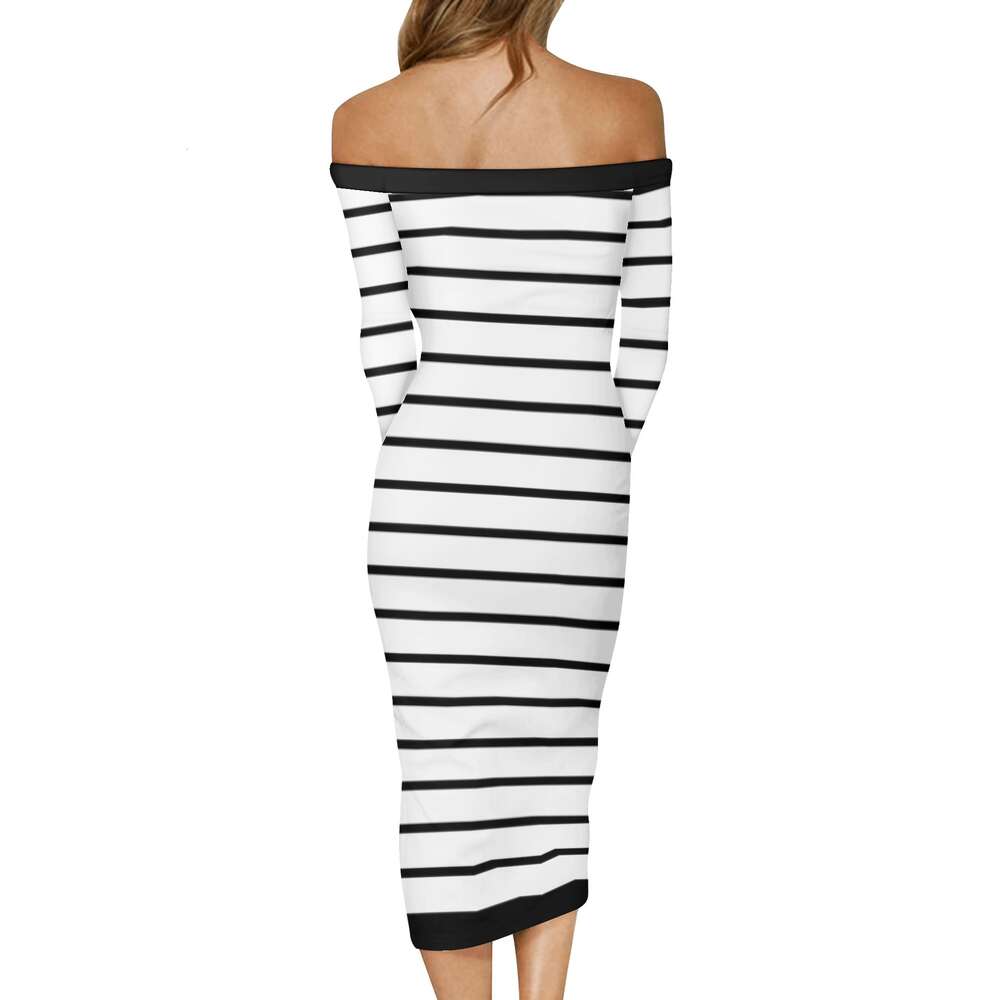 Women's Long Sleeve Off The Shoulder Lady Dress dongdumaoyi P1552351652