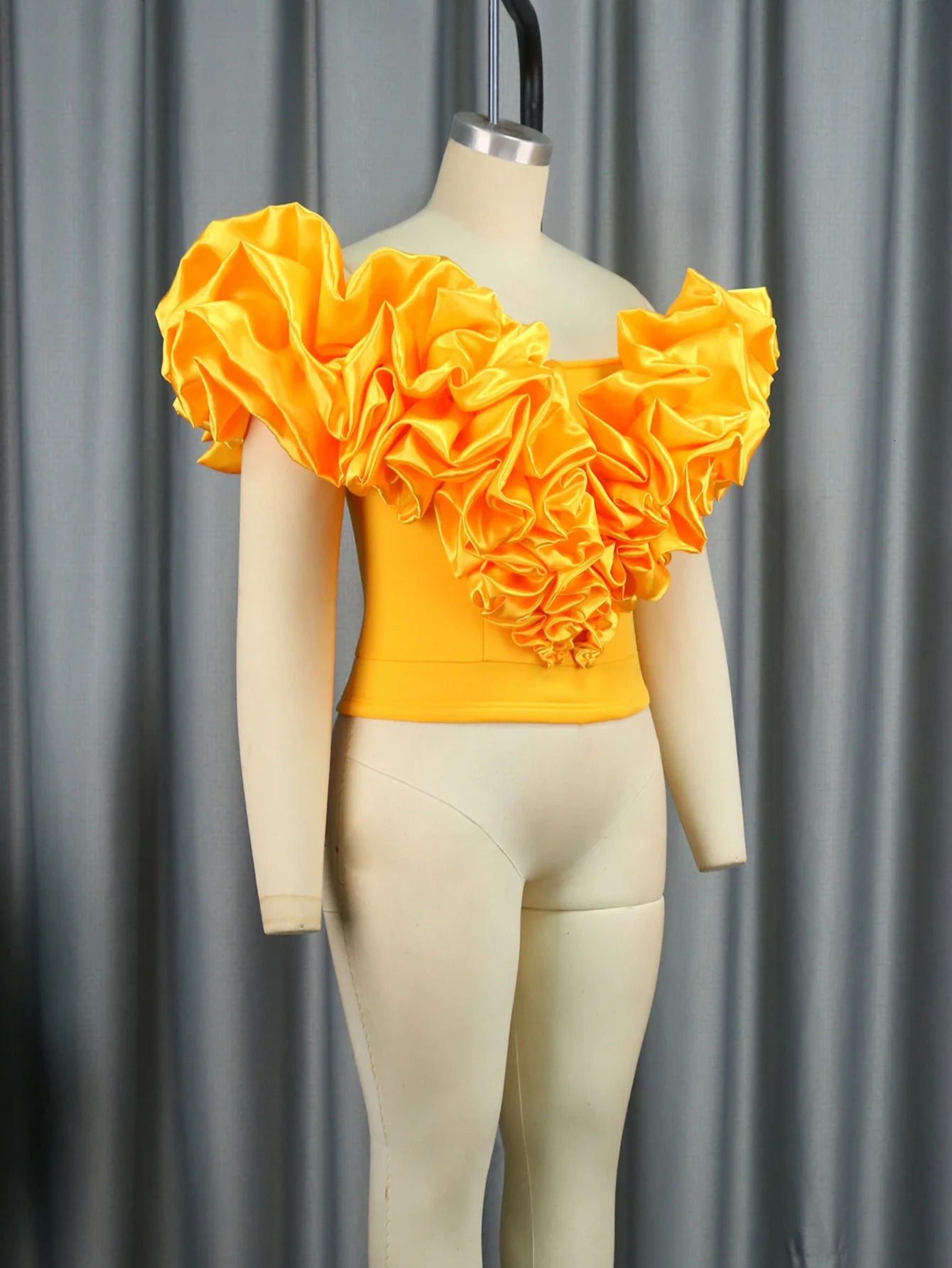 Women Blouse Tops Shirt Short Sleeve Ruffle Off Shoulder Elegant Stylish African Party Date Out Occasion Fashion Plus Size Bluas 240508