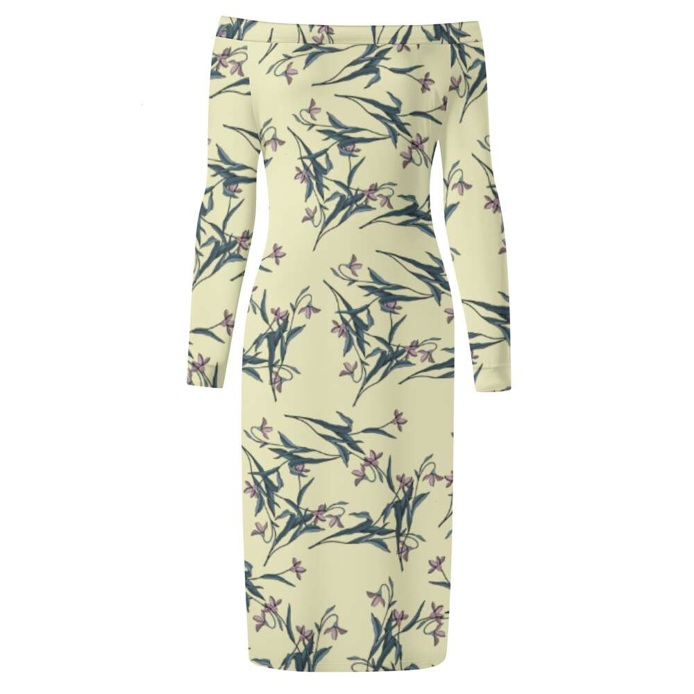 Women's Long Sleeve Off The Shoulder Lady Dress dongdumaoyi P1559451652