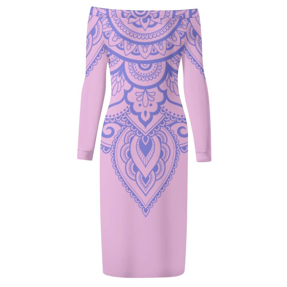 Women's Long Sleeve Off The Shoulder Lady Dress dongdumaoyi P1551951652