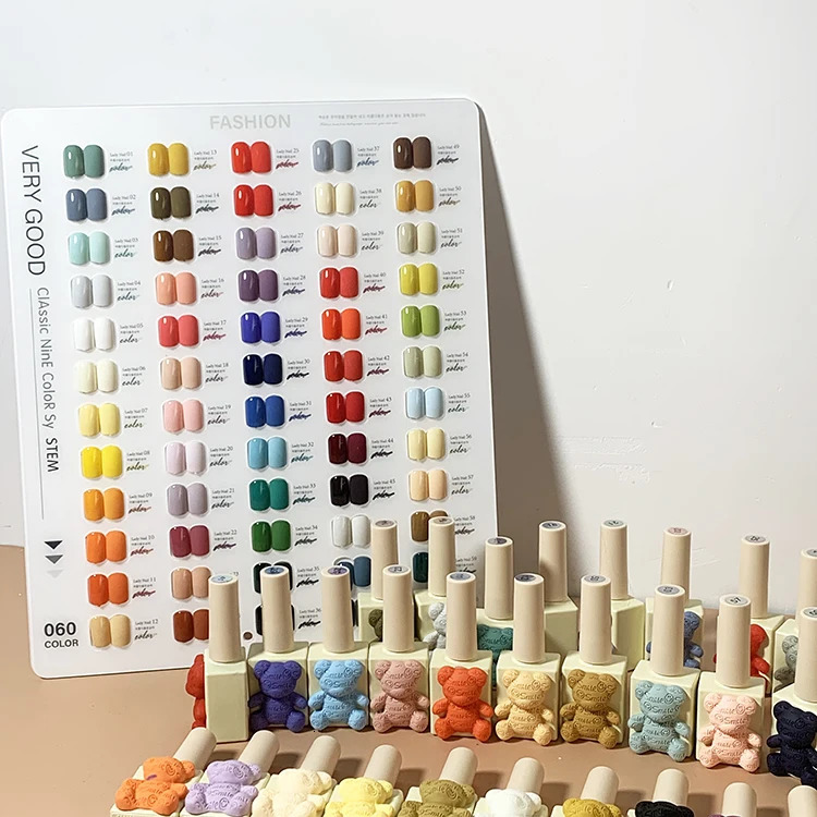Bear 60 Colors Gel Nail Polish Set Easy Soak Off 15 ml Kit Salon Profession 240430