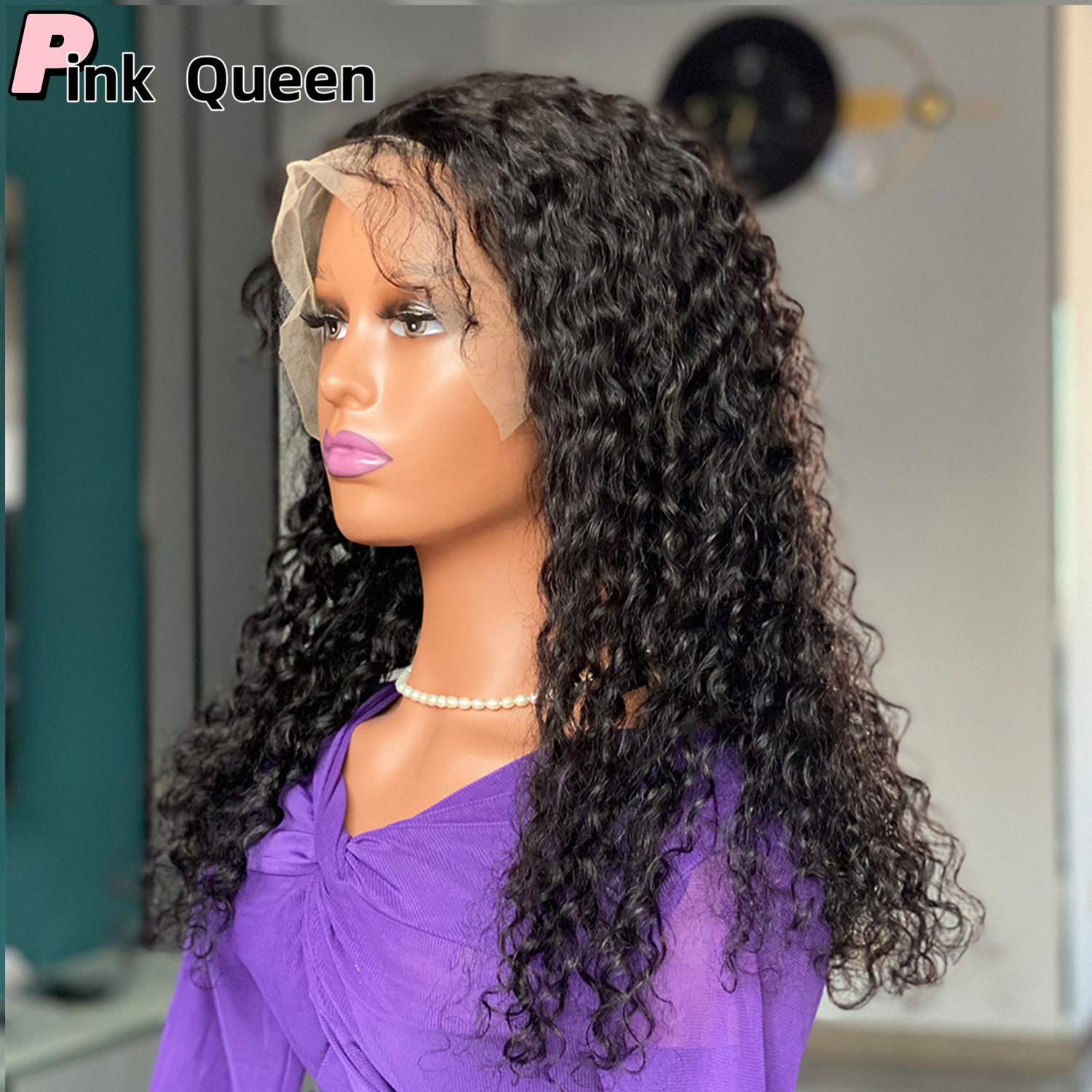 13x4 Transparent Water Wave frontal wig Human Hair Short curly human hair wigs Lace Front Wigs 150 Density Lace Wigs For Women Curly Burmese Hair