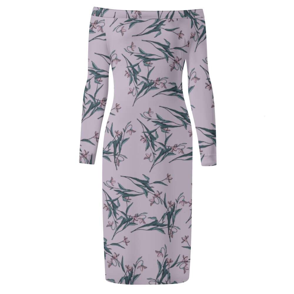 Women's Long Sleeve Off The Shoulder Lady Dress dongdumaoyi P1559351652