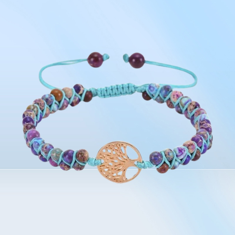 Charm Bracelets 6Mm Natural Chakra Beads Bracelet Tree Of Life Handmade String Braided Women Men Yoga Jewelry Gift C3 Drop Deliver