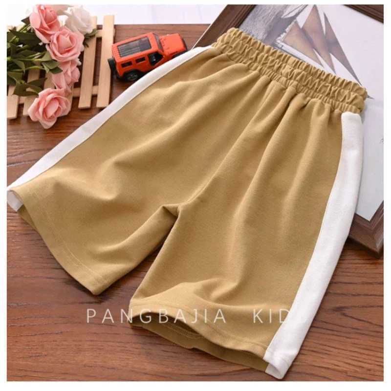 Clothing Sets Summer childrens and boys clothing set teenage and girls flip collar T-shirt and shorts 2-piece set childrens letter bottom set WX