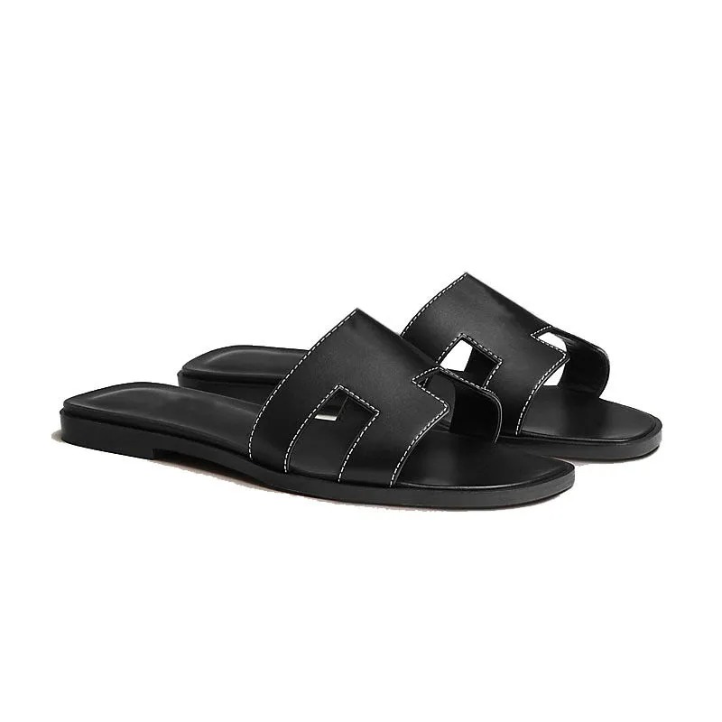 beach slippers Classic Flat woman slippers Summer lady Cartoon Big Head Slippers Leather Hotel Bath fashion women shoes Large size 35-41-42