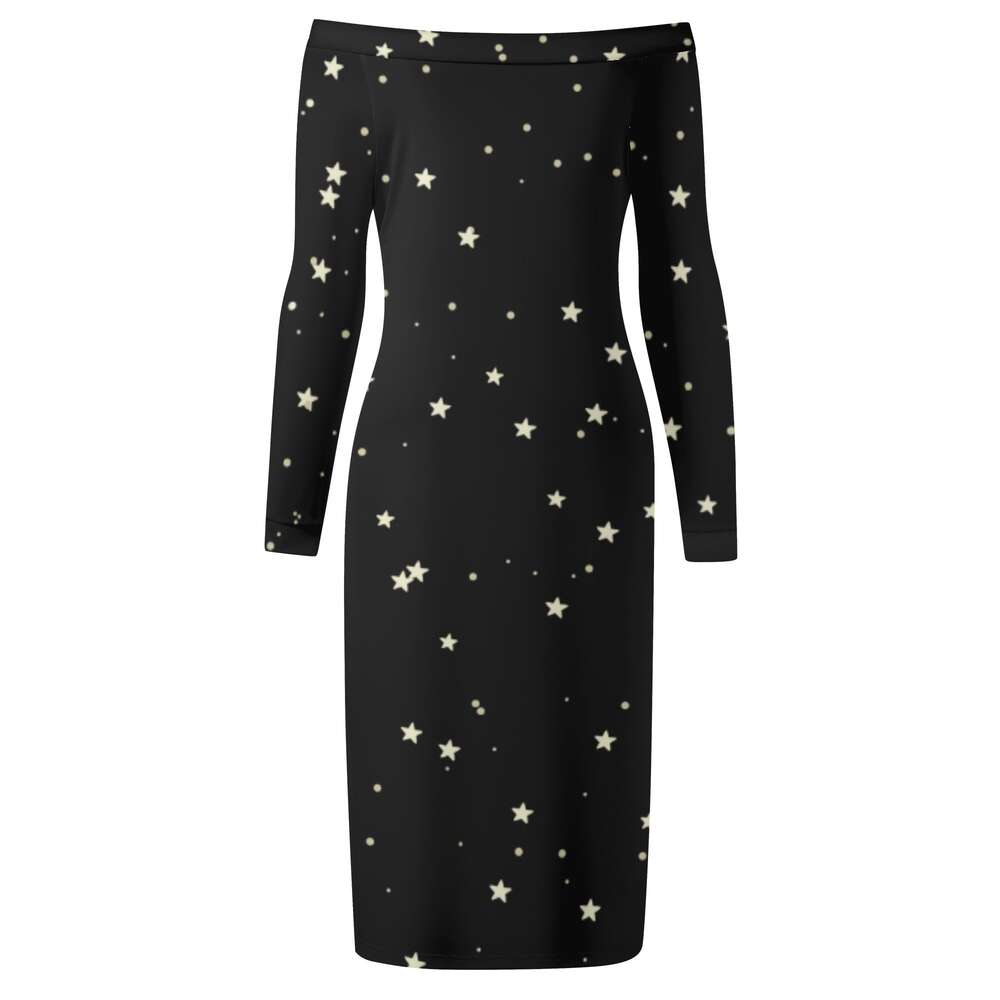 Women's Long Sleeve Off The Shoulder Lady Dress dongdumaoyi P1560751652