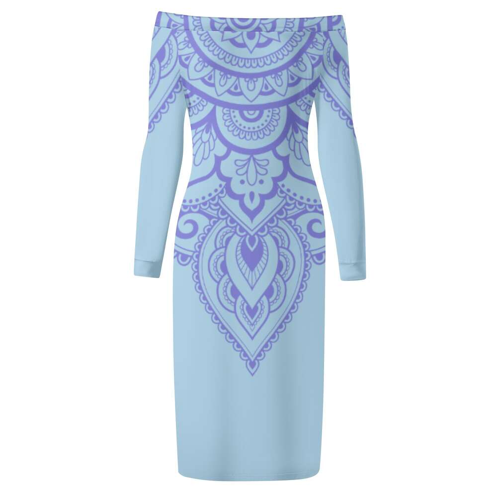 Women's Long Sleeve Off The Shoulder Lady Dress dongdumaoyi P1552051652